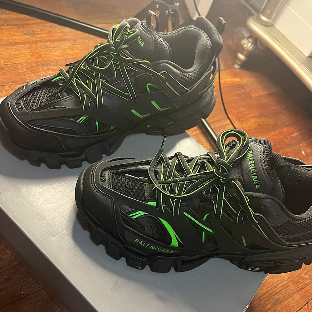 Black and green Balenciaga tracks